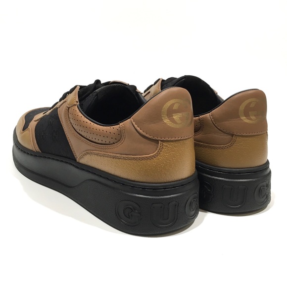 GUCCI GG SUPREME RETRO SNEAKERS -BLACK CANVAS / BROWN LEATHER -MEN’S US 12 -NEW - Picture 4 of 8